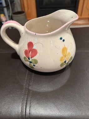 Ceramic floral pitcher